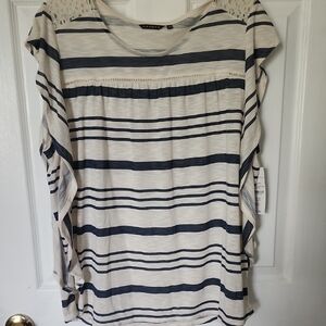 Striped Blue and White Top